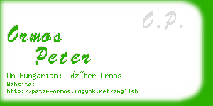 ormos peter business card